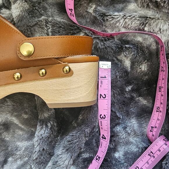 J Crew Convertible Leather Clogs in Rich Oak Size 5.5 - Picture 8 of 11